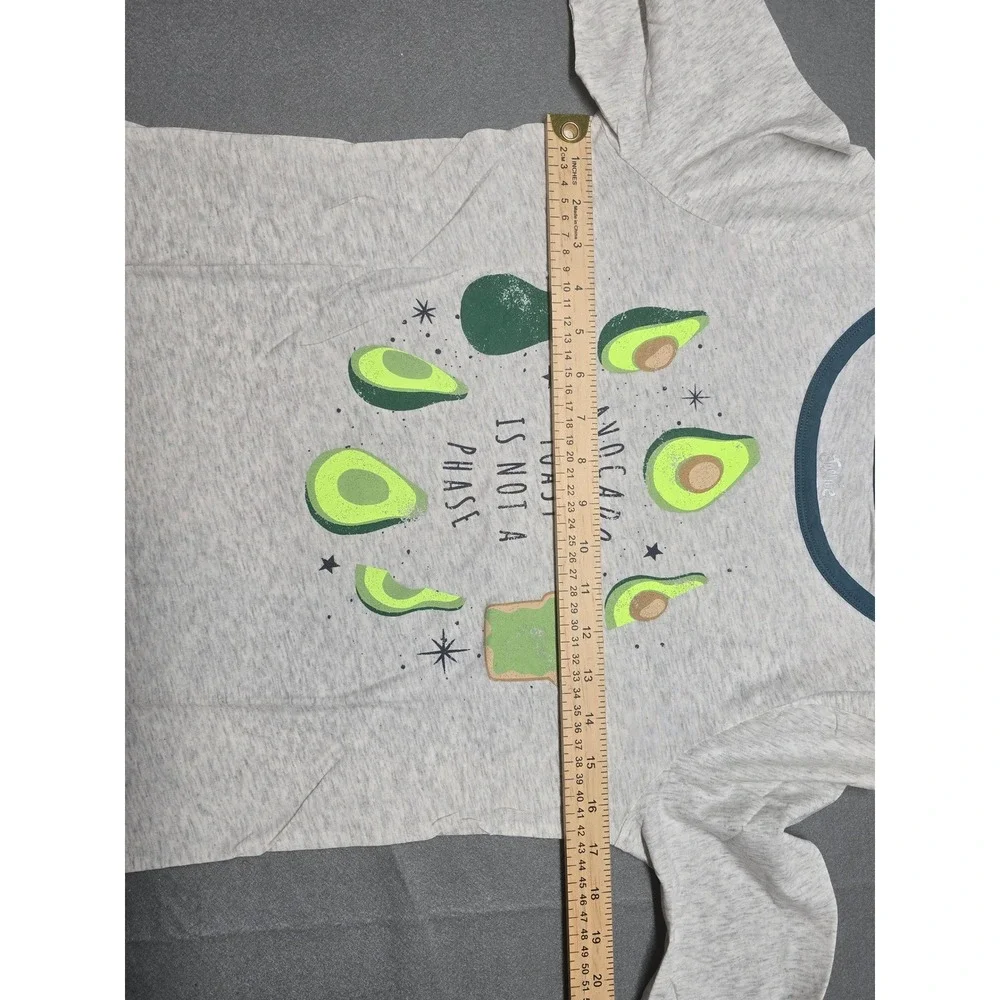 Justice Girls Heather Gray Avocado Toast Is Not A Phase Long Sleeve Tee Size 14